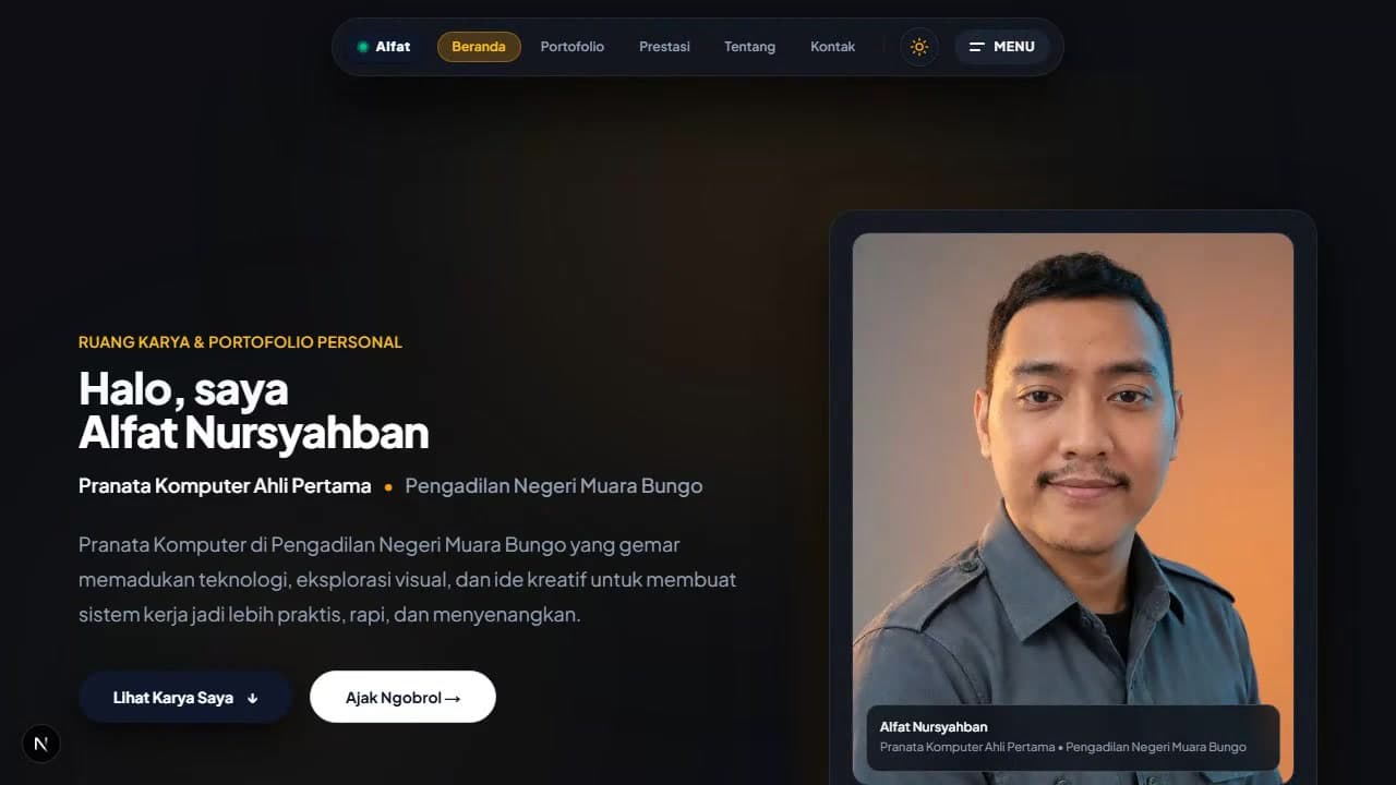 Cover Website Portfolio Profesional & Headless CMS